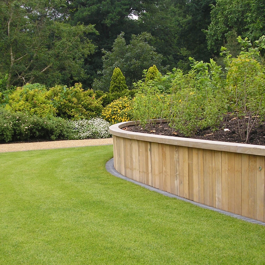 Durable hardwood retaining wall system garden landscaping product
