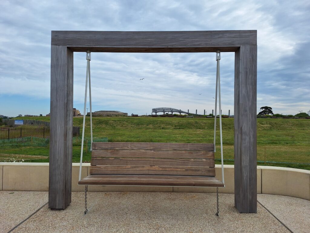 Bespoke hardwood swing seat, Southsea