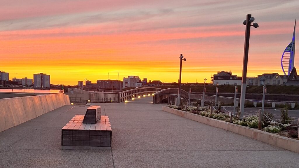 Southsea Coastal Defence Scheme at Sunset