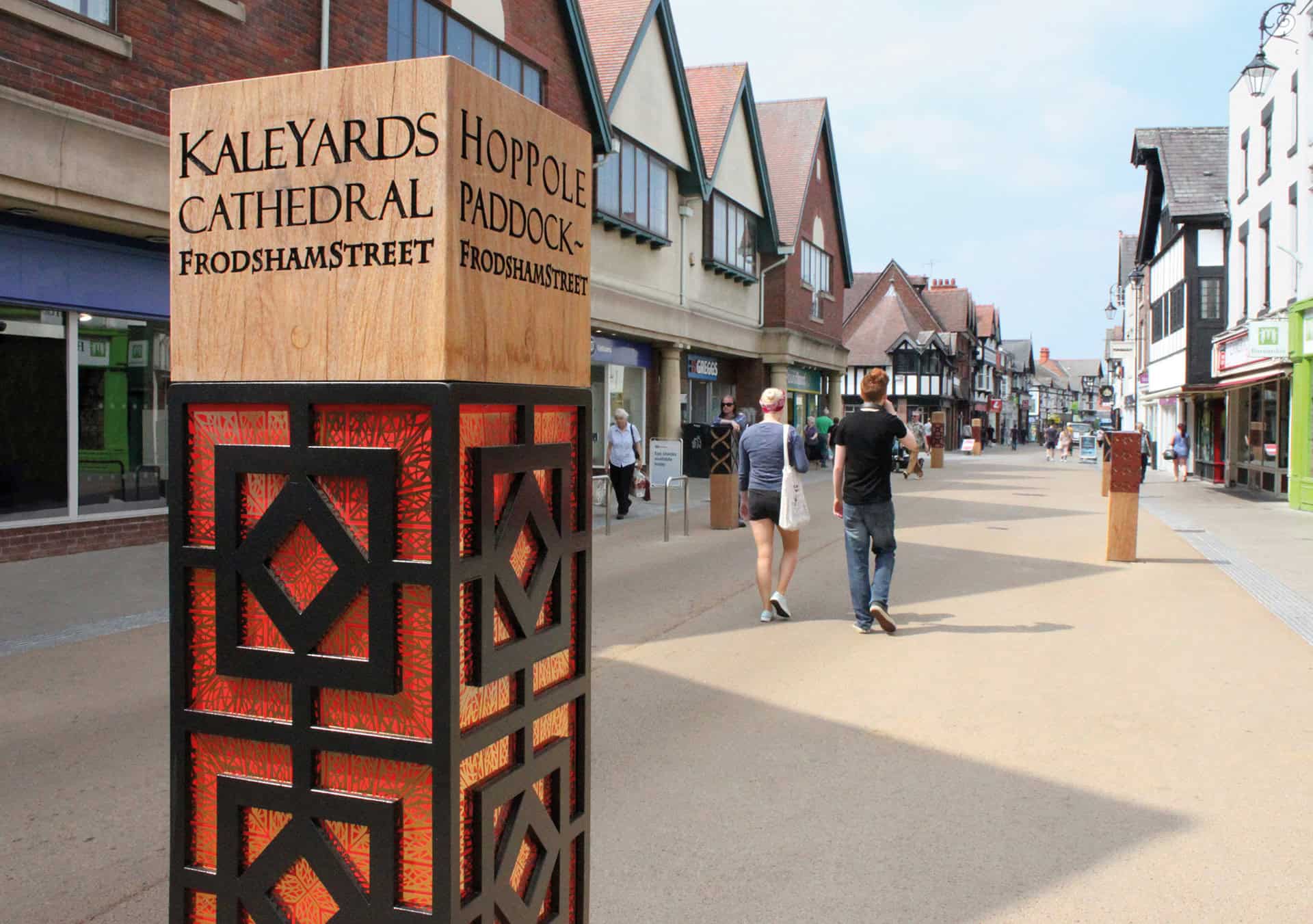 Custom Bollard with metalwork, Frodsham St, Chester